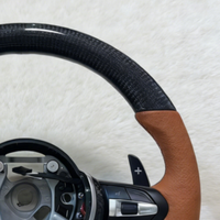 Volant de voiture en fibre de carbone pour BMW M3 M4 M5 M6 E81 E87 E82 E88 E90 E91 E92 E93 F30 F32 F10 F20 F07 F01 F82 Cuir marron