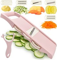 Mandoline 5 en 1 la plus vendue pour la cuisine, trancheuse à légumes multi-lames, trancheuse à pommes de terre, trancheuse à légumes, coupe-légumes
