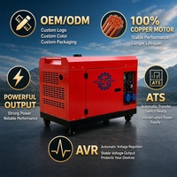 Générateur diesel insonorisé 10 kW 15 kW monophasé triphasé 220 V 380 V avec alternateur sans balais 100 % cuivre et système AVR intelligent