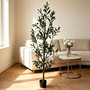 Knock Down Faux Olive Branches Artificial Greenery Stems <b>Flat</b> <b>Pack</b> Simulated Olive Sprigs DIY Assembly For Floral Arrangement - Product Image 3