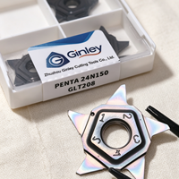 5 Insertos de Carburo PENTA 24N150 con Recubrimiento Colorido, Cuchilla de Corte Pentagonal para Torneado de Acero Inoxidable