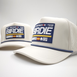 Gorra de béisbol deportiva de 5 paneles con logo personalizado, parche de goma con diseño de rombos, cuerda, para papá, para correr, ajustable, con orificios cortados a láser, impermeable - Product Image 6