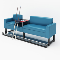 Günstiger, hochwertiger Indoor-Billardtisch, Snooker-Club-Zuschauerstuhl, Billard-Sofa mit PVC-Polsterung, Holzschienen, anpassbar für den Verkauf