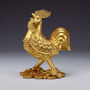 Figura de Gallo de Latón Copper World, Hecha a Mano, Forma de Animal Dorado, Decoración de Escritorio de Oficina, Regalo de Año Nuevo Chino - Product Image 2