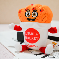 Porte-clés promotionnels personnalisés en peluche en forme de seau de lumpia, avec logo sur mesure, pour sacs à suspendre, avec drapeau intégré