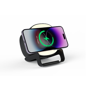 Haut-parleur sans fil 4-en-1 OEM avec veilleuse LED, chargeur rapide 15W et support de téléphone - Mini haut-parleur Bluetooth d'extérieur pour la maison/le bureau - Product Image 3