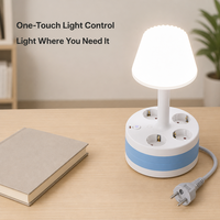 Multiprise de table standard UE avec 4 prises USB multifonctions, idéale pour la maison, la chambre et le chevet, câble de 2m