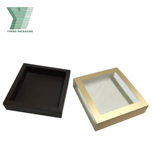 Chocolate Box Wholesale Custom Packaging Medal Badge Cufflinks Tie Display Drawer Paper Box with pvc Transparent Cover