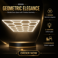 Plafonnier LED modulaire hexagonal encastré pour bureau, hall d'hôtel, intérieur
