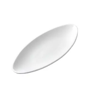 Hot Selling Pure White Porcelain Oval Shape Fish Plate Oval Fish Dish Plate for Hotel Restaurant Home