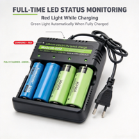Chargeur de batterie au lithium HWD HD-8992C 18650/26650/32650/16340/14500/18500, 4 emplacements, 3,7 V, intelligent, multifonction, pour appareil photo