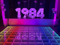 Piste de danse magnétique sans fil avec éclairage LED RGB matriciel, lumières interactives pour mariage et fête, faisceau blanc, contrôle DMX512