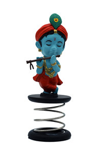 Dhyana Bansidhar - Ídolo de Krishna Azul para el Tablero del Coche y el Templo del Hogar, Flauta Decorativa Kanha, Pieza Decorativa de Funspring Plastics - Product Image 2