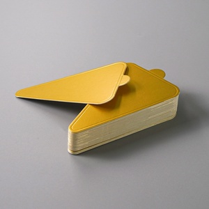 SunShine 3.5 Inch Gold Round Square Pastry Board With Tab 750gsm Cardboard Cake Base for Mousse Mini Cake Dessert Display - Product Image 3