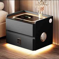 Mesita de Noche Inteligente y Contemporánea para Dormitorio, con Carga Inalámbrica, Luz Nocturna de 3 Colores