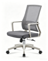 Chaise pivotante ergonomique en maille, dossier mi-haut réglable avec roulettes, vente en gros pour la maison et le bureau