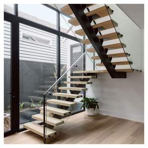 ACE Scala di Design Moderno in Legno Massello per Interni a L Dritta Fluttuante Mono Trave Resistente - Product Image 6