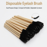 Brosse à mascara jetable en bambou écologique, à poils souples en spirale, pour extensions de cils, salon professionnel