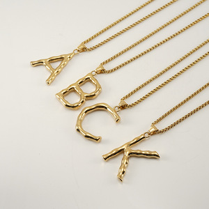 Zogxin Letter A Pendant Necklace Stainless Steel 18K Gold Plated Hip Hop Fashion Jewelry Men Women Accessories - Product Image 2
