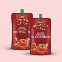 Sachet d'emballage personnalisé avec bec verseur pour sauce, ketchup, sauce tomate, sauce chili, sachet debout avec bec verseur