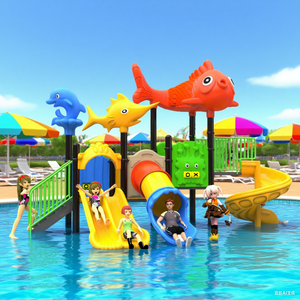 Tobogán de Agua Comercial de Fibra de Vidrio para Exterior, Grande, de Plástico, para Club de Campo, Hotel, Resort, Piscina, Campamento de Verano para Niños, Parque Acuático - Product Image 1