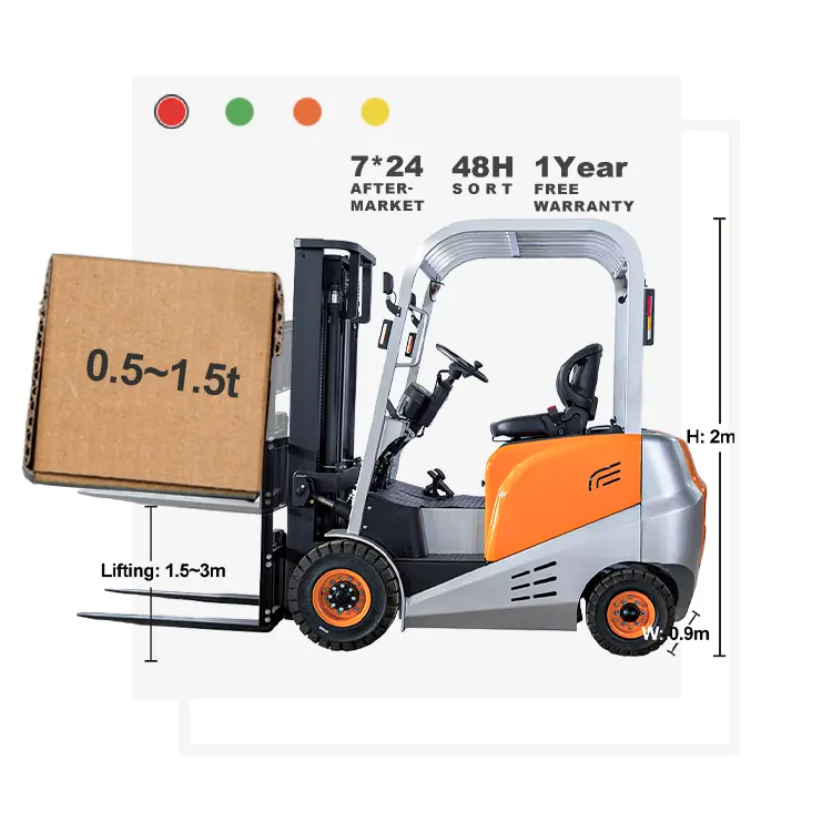 3 wheel small 1.5t 2t mini electric lifter forklift stacker lifting fork lift truck electric drive forklift