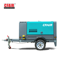 Compresseur d'air diesel Cfm 190 7 bars de type portable pour travaux lourds