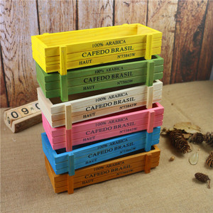 Vaso per Piante Succulente in Legno Vintage, <span class=keywords><strong>Fioriera</strong></span> Rettangolare Antica per Organizzazione da Scrivania - Product Image 4