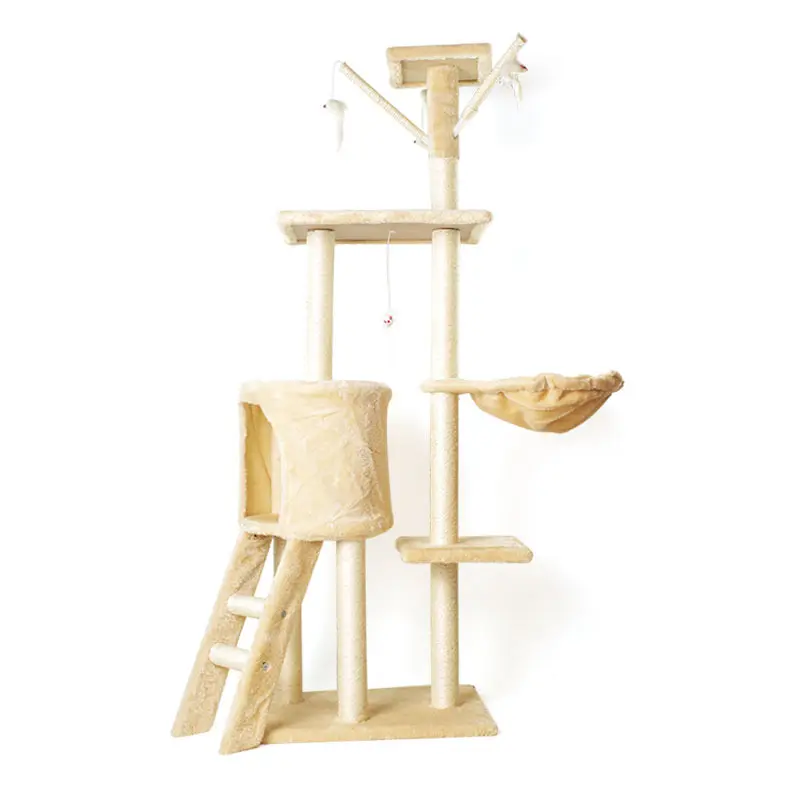 Giocattoli interattivi in legno di buona qualità per animali domestici, struttura da arrampicata per gatti stabile