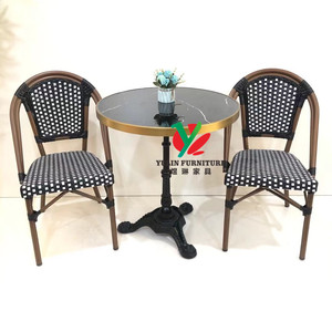 Silla de Comedor Francesa de Bambú y Ratán Antiguo para Restaurante - Product Image 3