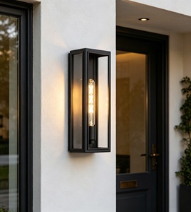 Lámpara de Pared Exterior Moderna y Minimalista E14, Luminaria de Pared LED para Exteriores, Lámpara de Jardín de Metal - Product Image 4