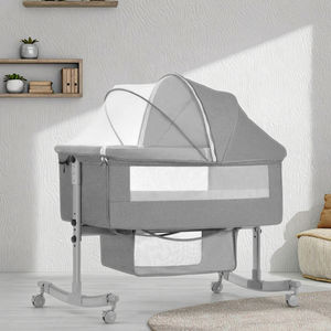 <span class=keywords><strong>Cuna</strong></span> de bebé multifuncional portátil Fácil montaje Corralitos de metal plegables Diseño moderno para dormitorio Comedor Hospital de plástico - Product Image 1