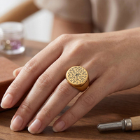 Kabbalah 72 Noms de Dieu, Judaïsme, Bague en Acier Inoxydable Plaqué Or 18K Noir, Cadeau de Fiançailles, Bagues en Acier Inoxydable pour Hommes