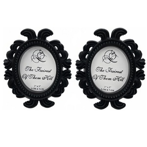 Elliptical Floral Photo Frame – Small Baroque <b>Picture</b> <b>Holder</b> for Desktop, Vintage Resin Frame – Wedding Decoration, Home Decor, - Product Image 5