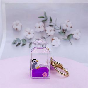 New Liquid Keychain Woman Cartoon Floating <b>Key</b> <b>Ring</b> <b>Bag</b> Car Pendant Girl Gift Keychain Accessories - Product Image 3