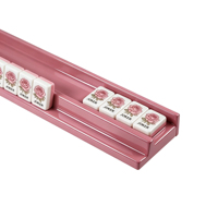 Handgefertigter, gewellter magnetischer Mahjong-Schieber, Hochglanz-Holzständer-Set, langlebig, für 4 Spieler, tragbare magnetische Schieber für Feiertagspartys