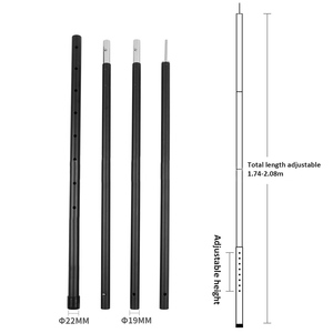 Customized Anodized Folding Extension Aluminum 6061 <b>Tarp</b> Tent Awning Support Rod Tube Pipe Pole Telescopic Tent Pole - Product Image 2