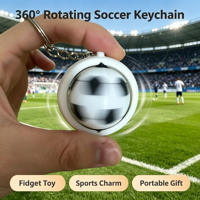 Porte-clés rotatif en forme de ballon de football, jouet anti-stress, mini-breloque sportive, accessoire portable pour sac, cadeau