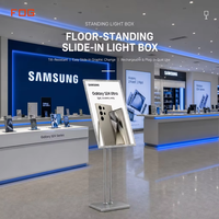 Boîte à lumière LED sur pied avec cadre en aluminium, panneau publicitaire lumineux, cadre d'affichage éclairé pour magasin et centre commercial