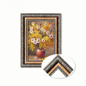 Vintage Funky Luxurious 50*70cm Golden Black Baroque Polystyrene Oil Painting Frame