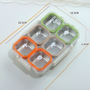 Boîte à lunch isotherme en acier inoxydable 304 de qualité alimentaire à six compartiments avec fourchette et cuillère intégrées pour une organisation optimale et une alimentation sans déversement - Product Image 2