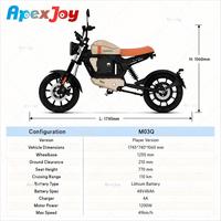Moto électrique Apexjoy TROMOX-M03Q avec ABS, 48V48Ah, autonomie de 110 km, vitesse de 49 km/h, 1200W, application intelligente, GPS, directement de l'usine