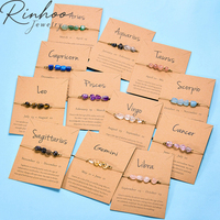Bracelets tressés faits à la main avec perles de pierres naturelles irrégulières représentant les 12 signes du zodiaque, bracelet astrologique pour femmes et hommes, bijoux