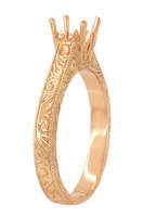 Sertissage de bague de fiançailles MaiYi Crown Scrolls Filigree, sertissage de bague en or massif 14 carats, sertissage de bague semi-montée en or massif pour pierre ronde