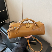 Sac à main de créateur en forme de Teckel avec bandoulière amovible, en cuir PU végétalien marron vintage, sac Boston à bandoulière, logo OEM