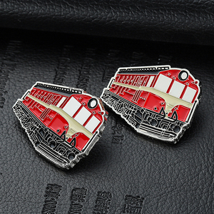 Badge de train en métal émail doux, 20 pièces, design personnalisé, couleur rouge, camioneur, bus, train - Product Image 6