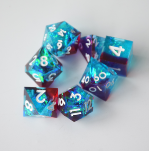 Juego de 7 Dados de Resina Poliedricos de Plástico Easysay, Coloridos, con Remolino, Logotipo Personalizado, para Juegos de Rol como Dungeons and Dragons, Hecho en China - Product Image 2