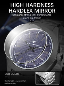 高品質ステンレススチール製ファッションクォーツ腕時計、ガラス文字盤、夜光針、高周波ムーブメント、230mmストラップ - Product Image 3