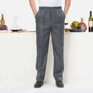 Calças de Chef Unissex em Algodão Twill com Cintura Alta Elástica, Confortáveis para Funcionários de Hotel, Bar e Restaurante, Serviço OEM - Product Image 1
