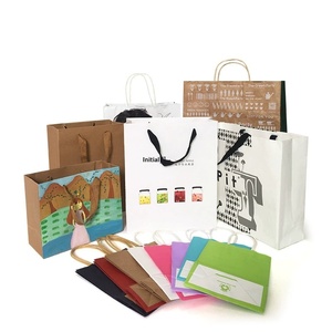 Bolsas de Papel Kraft para Compras, con Asas Personalizadas, para Regalos y Comida para Llevar, para Ropa y Alimentos - Product Image 1